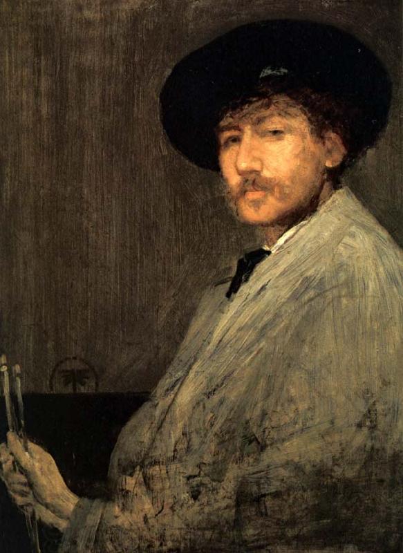 James Abbot McNeill Whistler Arrangement in Grey Portrait of the Painter